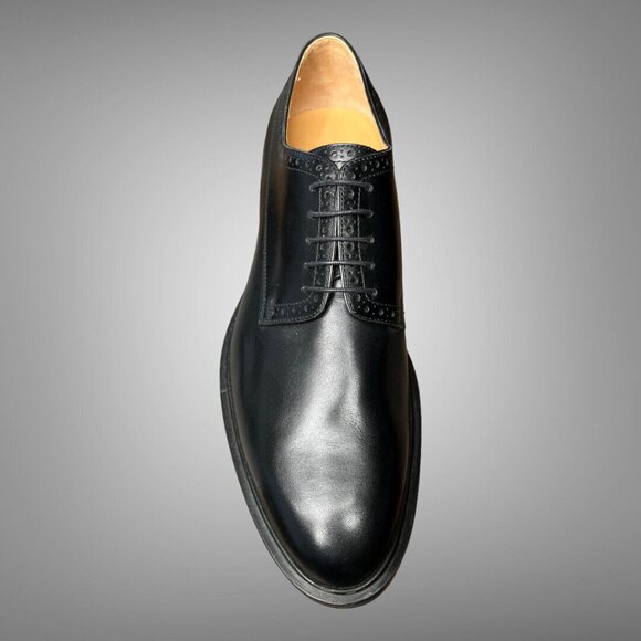 Hermes Men\'s Black Calf Skin Leather Derby Shoes EU Size 43 main image 9